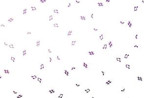 Light Purple vector pattern with music elements.