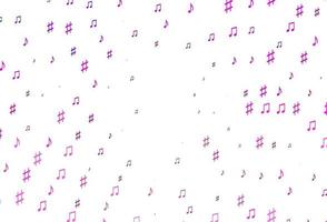Light Pink vector backdrop with music notes.