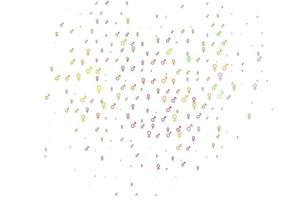 Light multicolor, rainbow vector background with gender symbols.