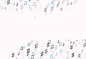 Light Blue, Red vector backdrop with music notes.