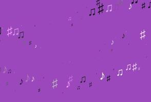 Light Purple vector pattern with music elements.