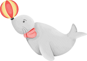 watercolor circus seal png