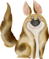 clipart fofo de cachorro em aquarela png