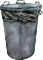 watercolor bin black trash png