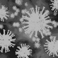 4K Image, Virus. Microscopic view of viruses. Cells, Black and White photo