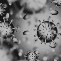 Imagen de 4k, virus. vista microscópica de virus. células, blanco y negro foto