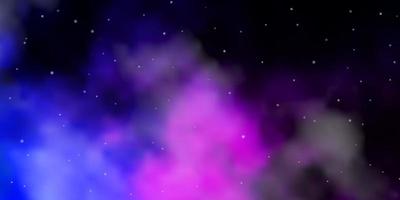 textura de vector de color rosa oscuro, azul con hermosas estrellas.