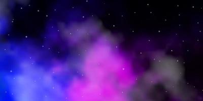 Dark Pink, Blue vector texture with beautiful stars.