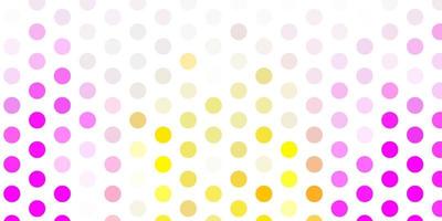 Light pink, yellow vector template with circles.