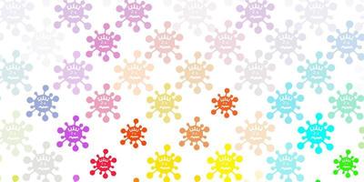 Light Multicolor vector background with covid-19 symbols.