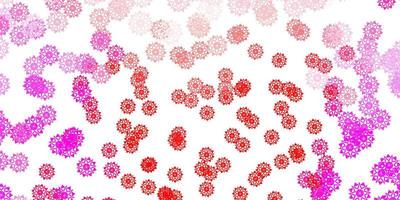 Light pink, red vector template with ice snowflakes.