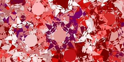 Light pink, red vector background with triangles.