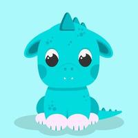 Dragon cute kid character, vector illustration
