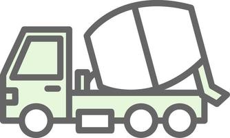 Mixer Truck Vector Icon Design