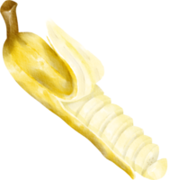 plátano en rodajas de acuarela png