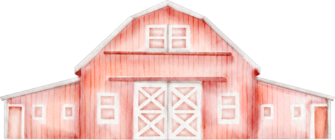 clipart de desenhos animados de construção de casa de fazenda em aquarela png