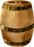 watercolor wooden barrel