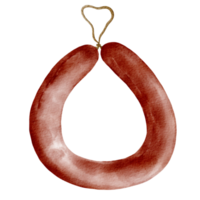 élément de saucisse aquarelle png