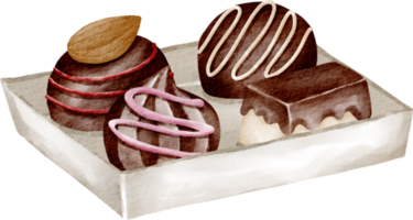 truffe au chocolat aquarelle png