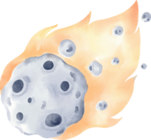 clip art de meteorito acuarela png