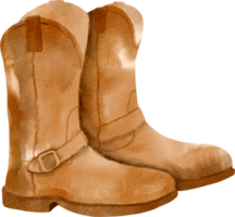 botas de couro aquarela png