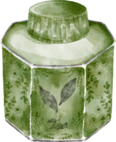 watercolor tea jar png