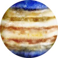 júpiter acuarela planeta png