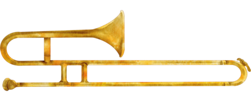 instrument de musique trombone aquarelle png