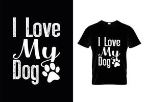 diseño de camisetas para perros. diseño de pata para los amantes de los perros. diciendo - mi perro piensa que soy genial. vector