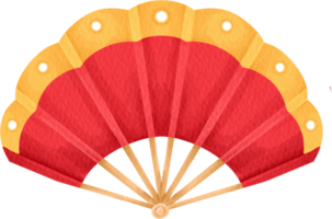 watercolor chinese fan png