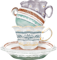 tasse à thé aquarelle png