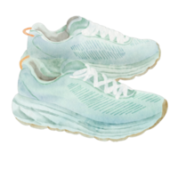 watercolor running shoes png