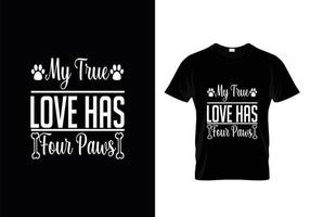 Dog t shirt design. Paw design for dog lovers. Saying - My dog thinks I am great. vector