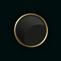 A golden button on dark background, gold banner, use for premium circle element, gold infographic vector design, and modern luxury circle golden banner for menu.