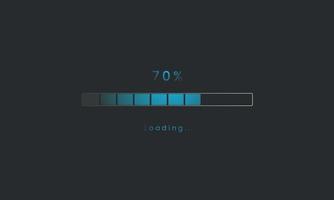 70 percent Futuristic dark blue Progress loading bar. Loading bar process of indicators. vector