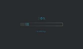 20 percent Futuristic dark blue Progress loading bar. Loading bar process of indicators. vector