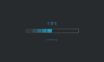 50 percent Futuristic dark blue Progress loading bar. Loading bar process of indicators. vector