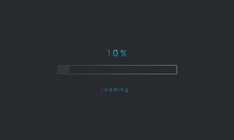 10 percent Futuristic dark blue Progress loading bar. Loading bar process of indicators. vector