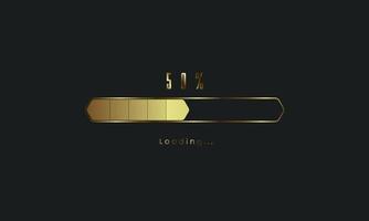 50 percent golden Futuristic Progress loading bar. gold Loading bar process of indicators. premium gold downloading. vector