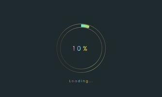 10 percent rainbow loading bar, uploading bar for user interface, colorful Futuristic loading bar. vector