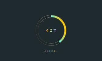 40 percent rainbow loading bar, uploading bar for user interface, colorful Futuristic loading bar. vector