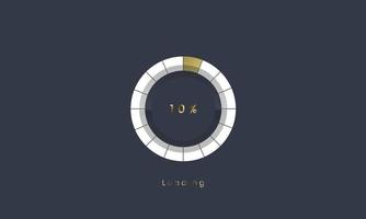 10 percent golden Futuristic Progress loading bar. golden upLoading process bar. premium downloading levels design, Vector illustration.