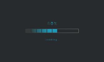 60 percent Futuristic dark blue Progress loading bar. Loading bar process of indicators. vector