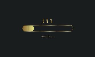 20 percent golden Futuristic Progress loading bar. gold Loading bar process of indicators. premium gold downloading. vector