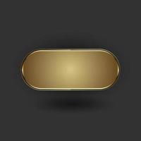 A Gold button of geometric shape with luxury frames and golden shape on dark background effect vector illustration set.