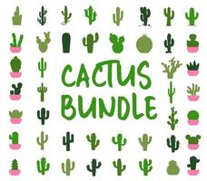 vector de paquete de cactus, elemento de naturaleza dibujado a mano de garabato arte vectorial ingenuo sobre fondo blanco aislado