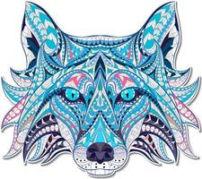 Wolf Ethnic. Hand drawn decorative vector illustration. Color