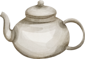 clipart de bule de chá em aquarela png