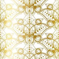 Seamless Pattern with Natural Golden Lotus Art vector