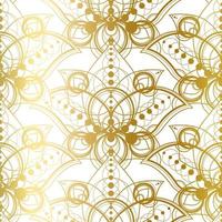 Seamless Pattern with Natural Golden Lotus Art vector